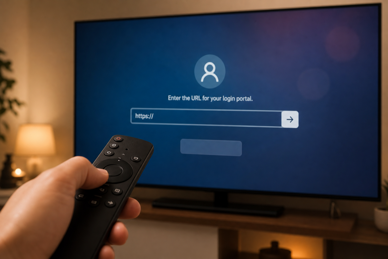 Using a remote to complete IPTV player setup on a Smart TV